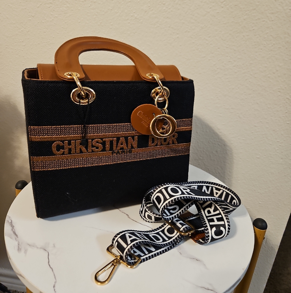 Dior Black & Brown Christian Dior Tote
